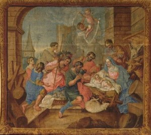 L\'adoration des bergers, carton de tapisserie, XVIIe siècle
